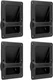 QWORK Plastic Speaker Cabinet Handles, 4 Pack Heavy Duty Recessed Black 