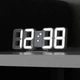 mooas 3D Pure Mini White LED Clock, Multi-Function LED Clock (Calendar, Alarm...