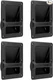 QWORK Plastic Speaker Cabinet Handles, 4 Pack Recessed Holder, 6.38" x Black 