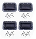 (4 PACK) PENN ELCOM H7154K Spring Loaded BLACK Recessed Case Handle w/Screws
