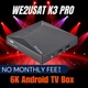 We2USat K3 PRO Android TV Box w/ Bluetooth Voice Remote & Wi-Fi 6