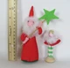 PAIR OF 2 VINTAGE 1950s CHRISTMAS TREE ORNAMENTS WIZARD AND HIS SIDEKICK 6 1/4"