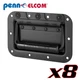 8 Penn Elcom H7154K Spring Loaded Flex Cabinet Handle Black Steel Rubber Grip