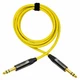MOGAMI YELLOW TRS CABLE 1 FT NEUTRIK  1/4" CONNECTORS 2549 NP3X-B GOLD PATCH